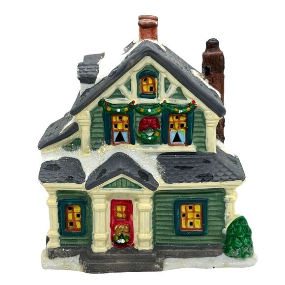 Cobblestone Corners 2003 Victorian Two-Story House Christmas Village Building - Picture 1 of 9